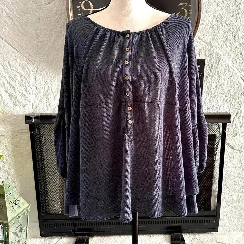Free People Marla Henley Top in Poppyseed size Small